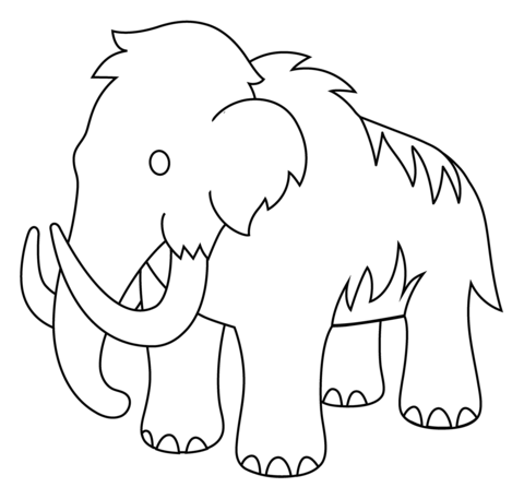 Mammoth Emoji Coloring Page